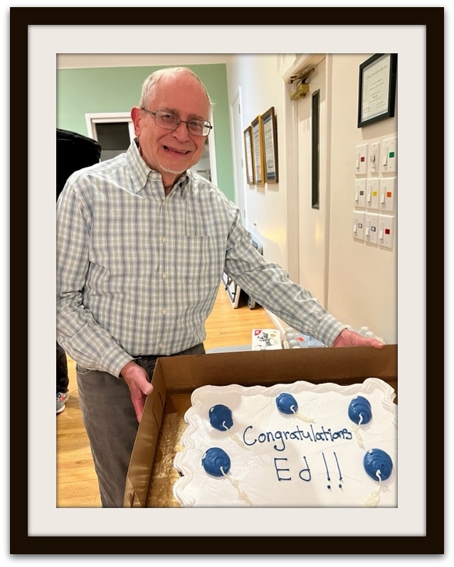 photo of ed with 45th anniversary cake